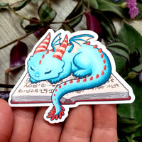 Sleepy Book Wyrm Vinyl Sticker