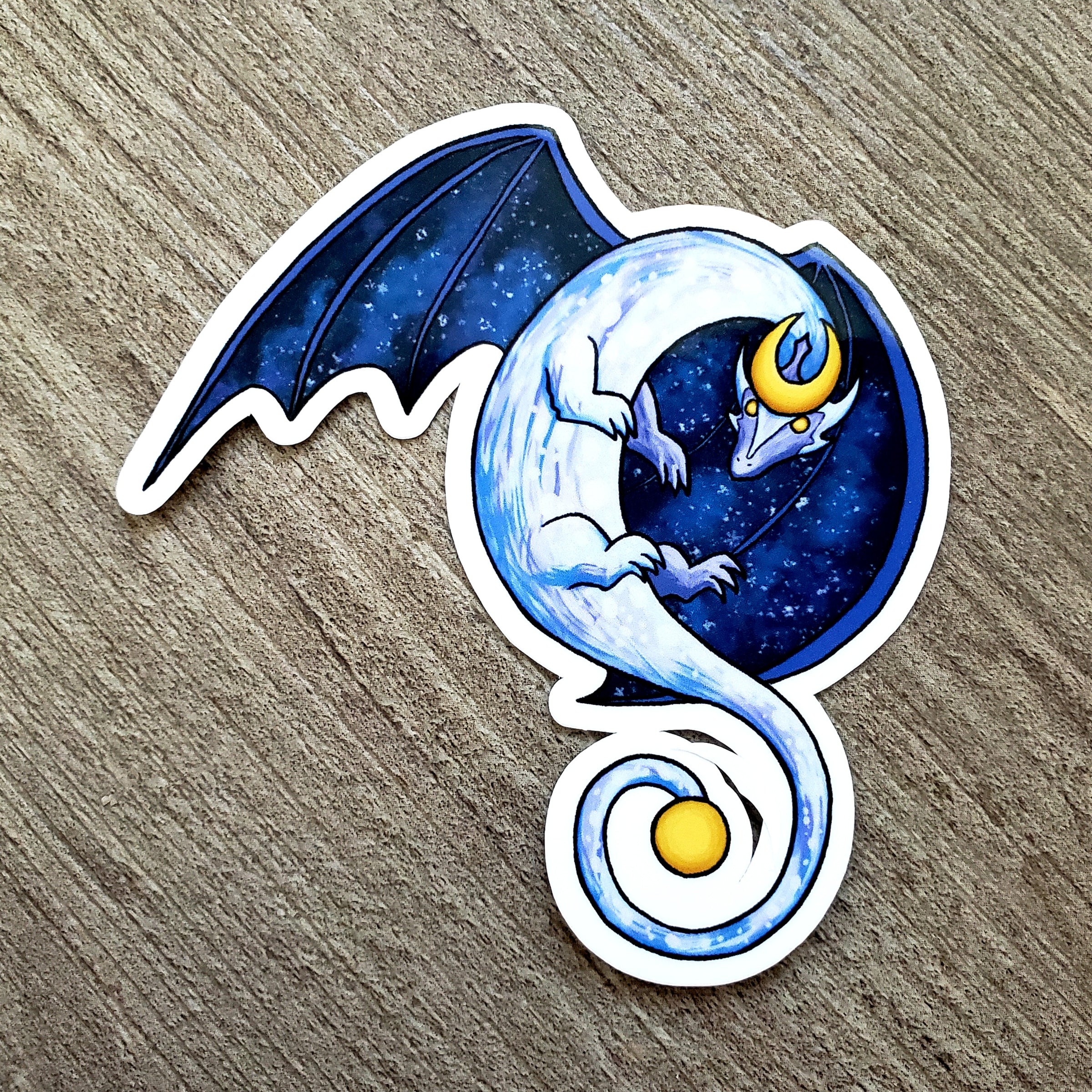 Moon Dragon Vinyl Sticker