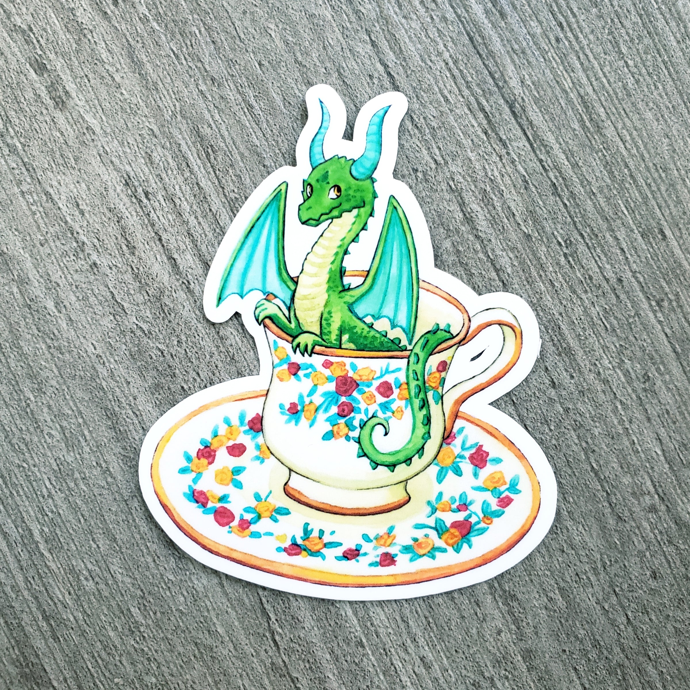Teacup Dragon Vinyl Sticker