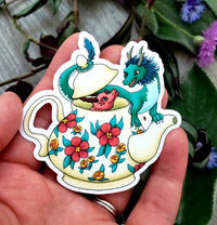 Teapot Dragons Vinyl Sticker