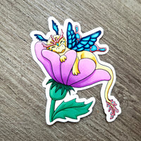 Tiny Flower Dragon Vinyl Sticker