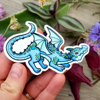 Playful Blue Dragon Vinyl Sticker