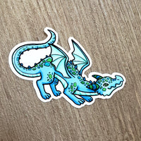 Playful Blue Dragon Vinyl Sticker