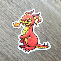 Red Dragon Hatchling Vinyl Sticker