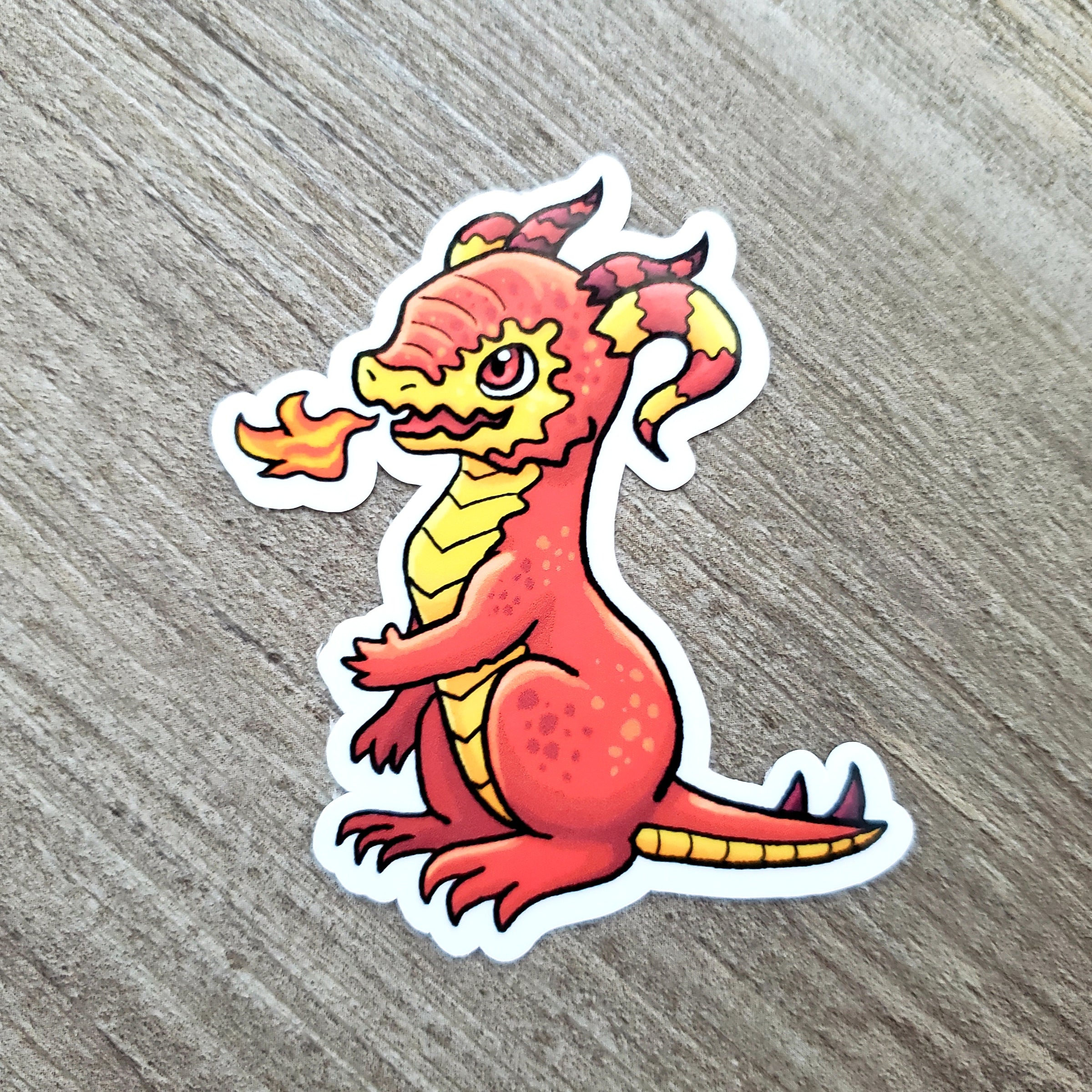Red Dragon Hatchling Vinyl Sticker