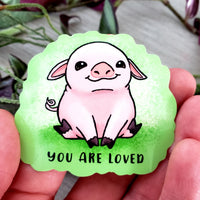 Positive Affirmation Pig Vinyl Sticker