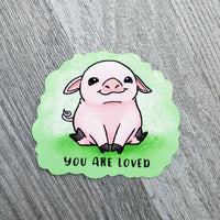 Positive Affirmation Pig Vinyl Sticker