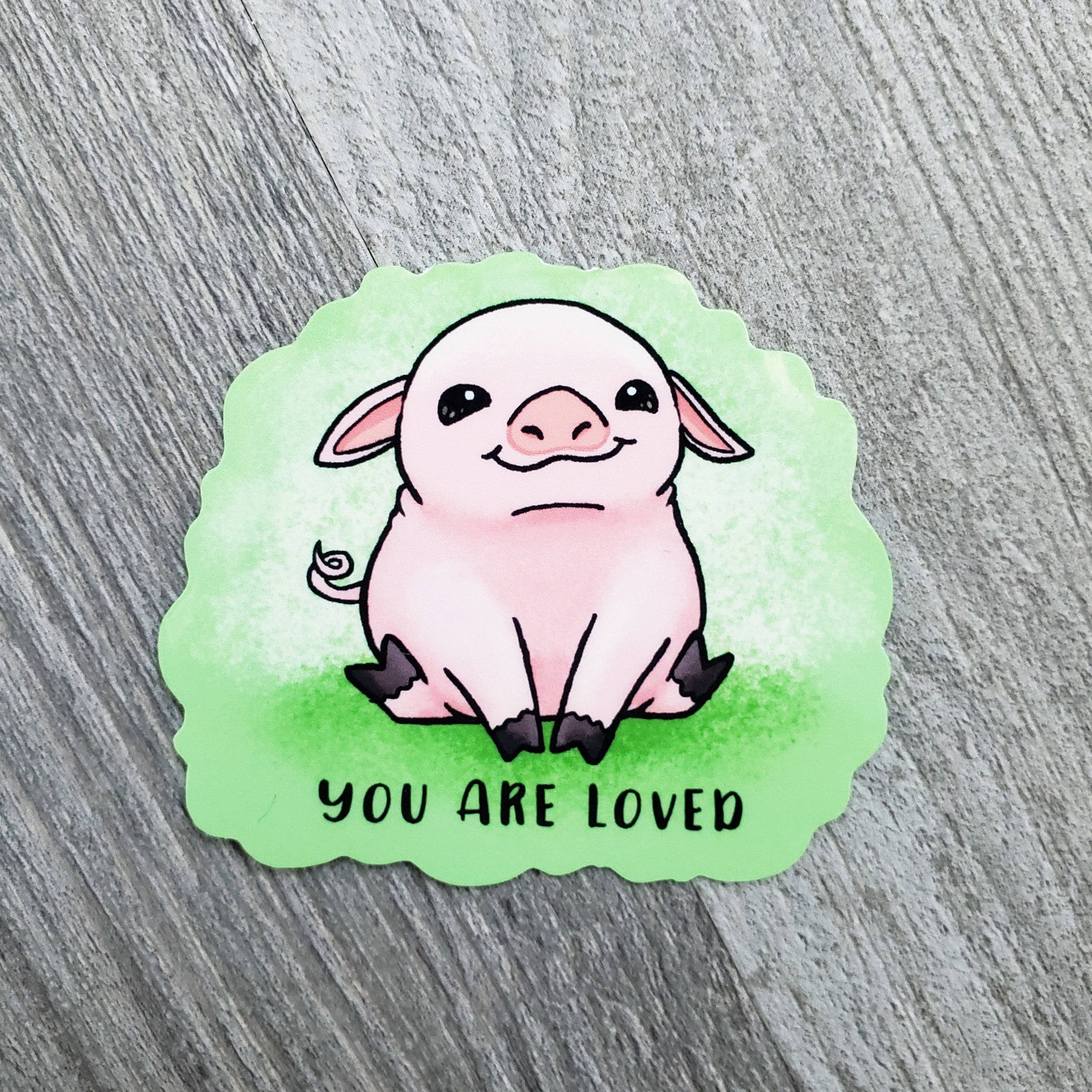 Positive Affirmation Pig Vinyl Sticker