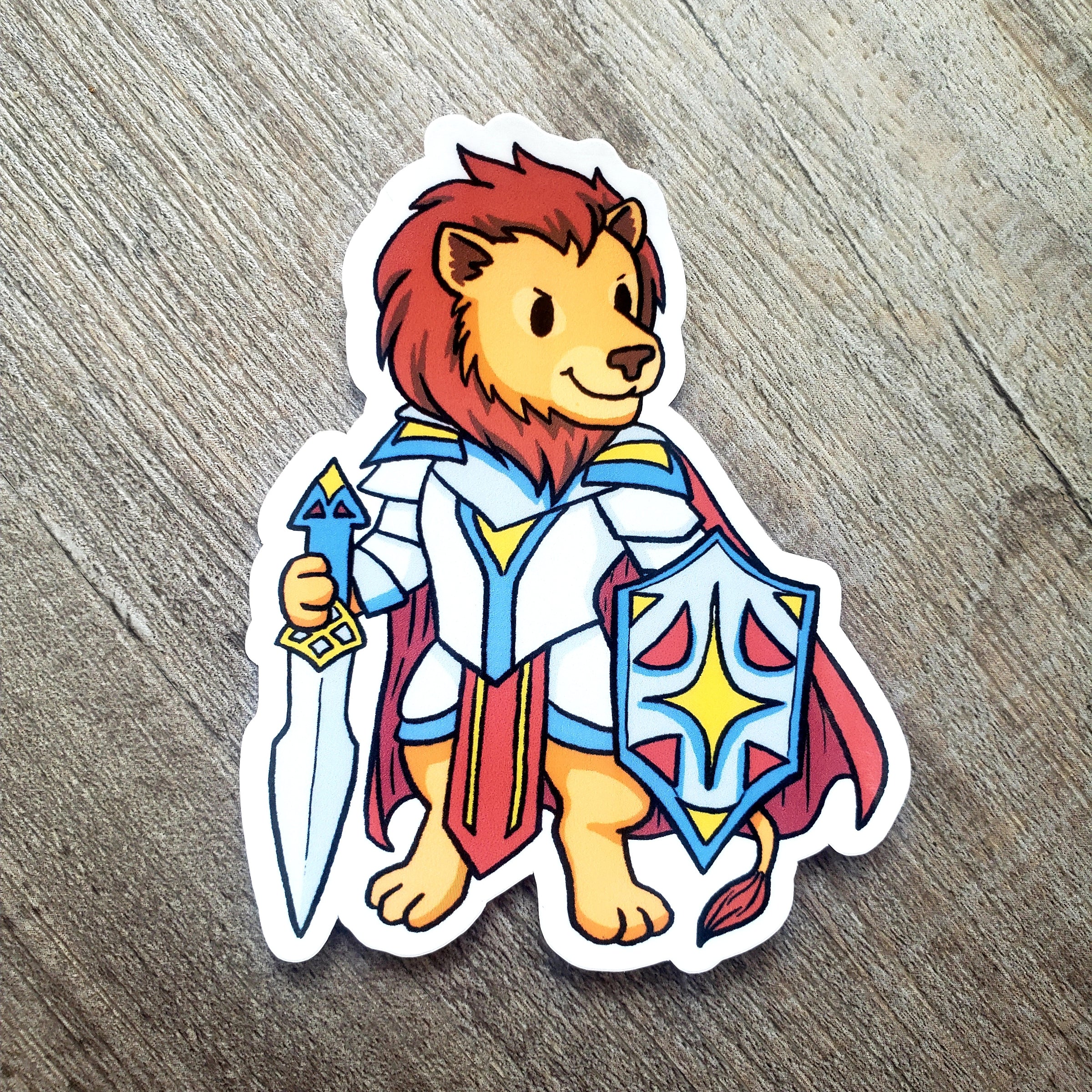 Lion Paladin- Animal Adventurer Vinyl Sticker