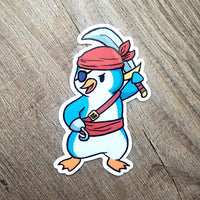 Penguin Pirate- Animal Adventurer Vinyl Sticker