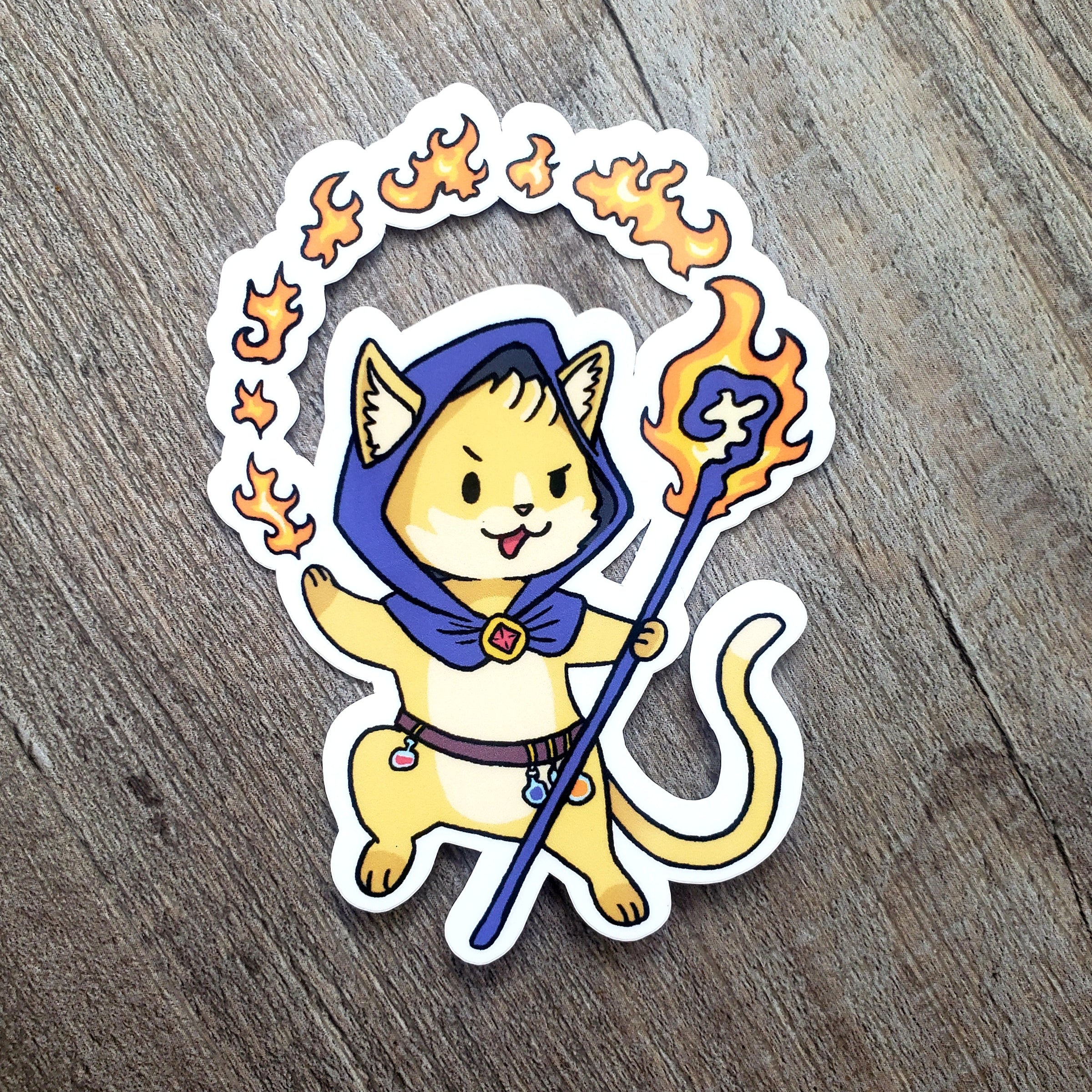 Cat Sorcerer- Animal Adventurer Vinyl Sticker