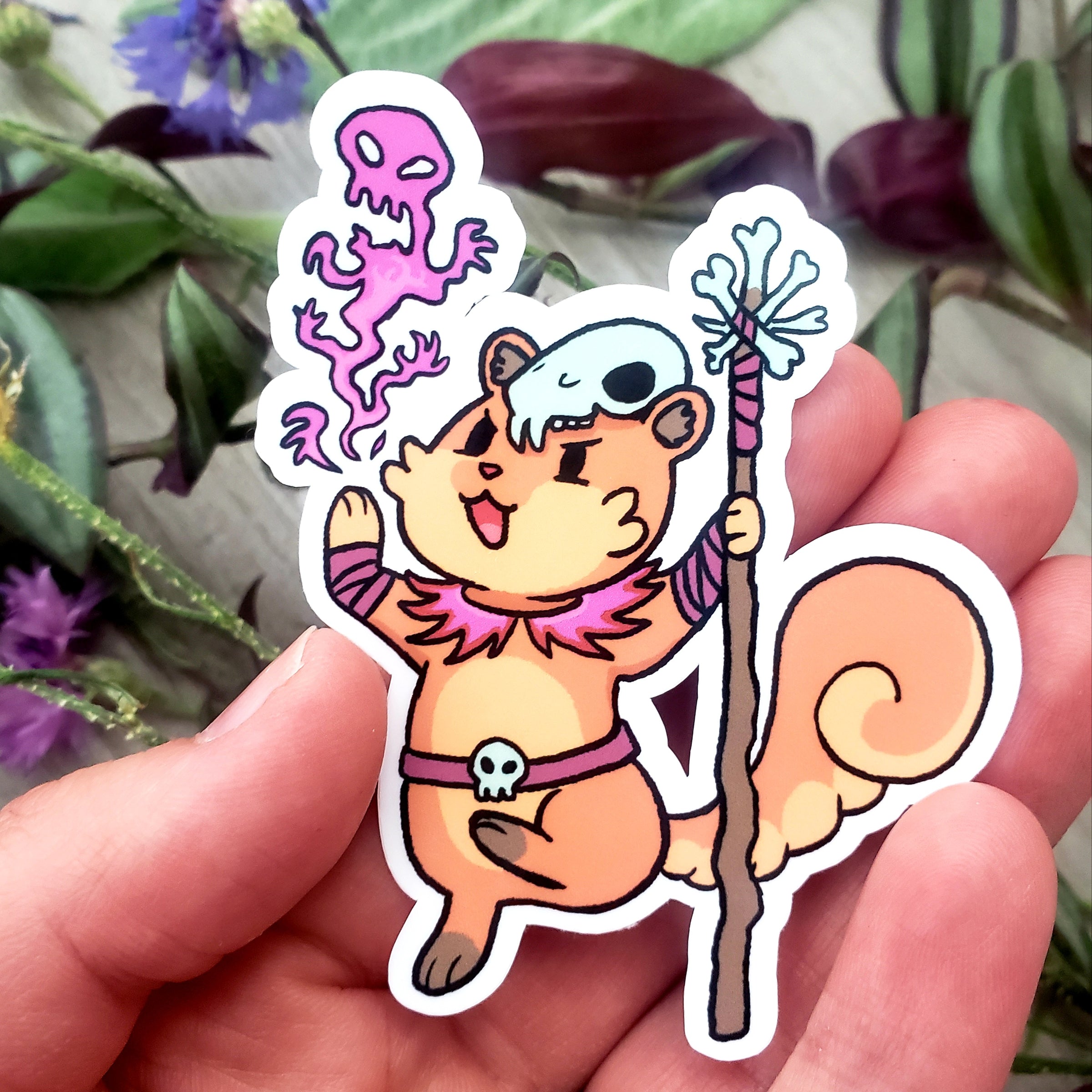 Squirrel Necromancer- Animal Adventurer Vinyl Sticker