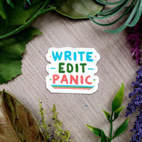 Write, Edit, Panic Vinyl Sticker