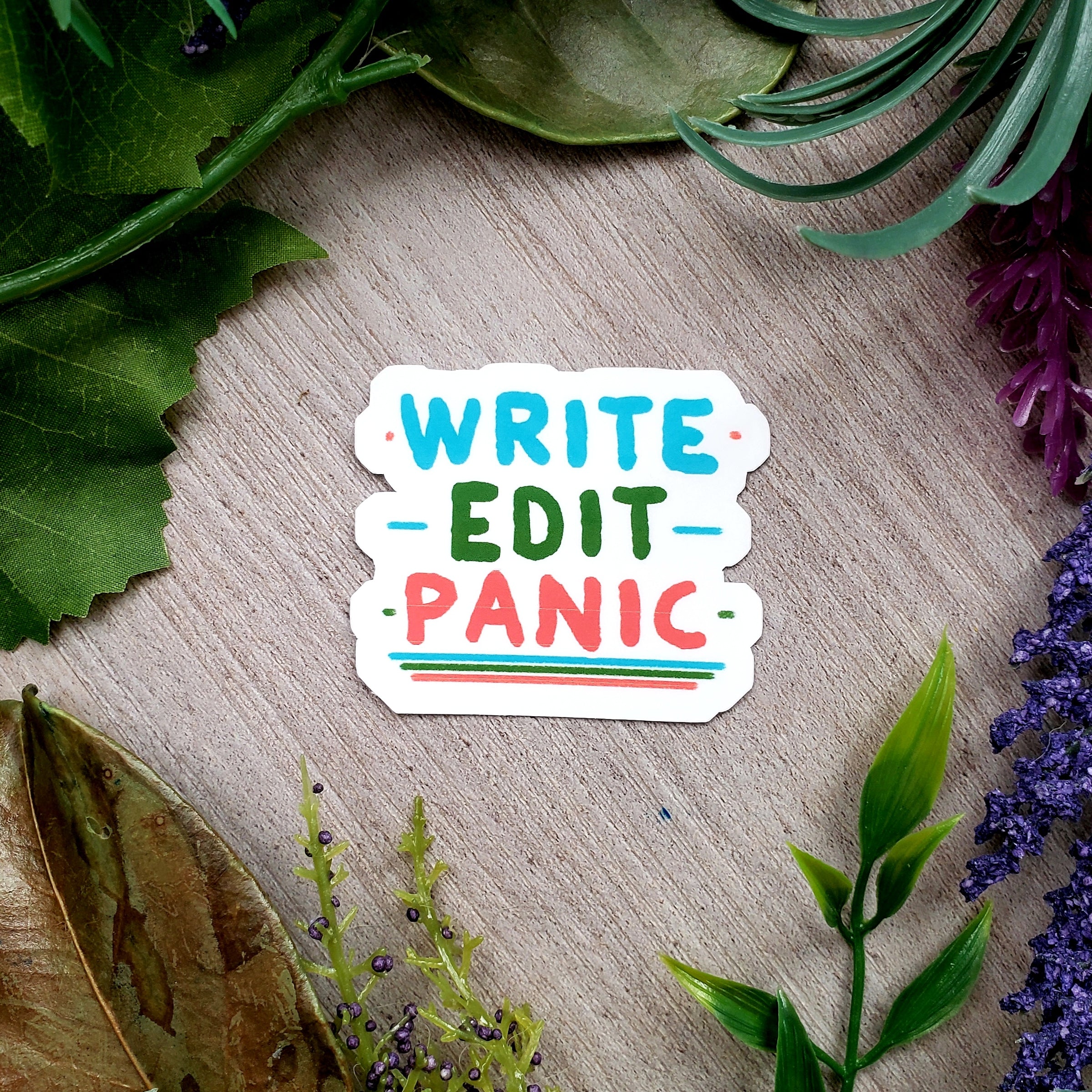 Write, Edit, Panic Vinyl Sticker