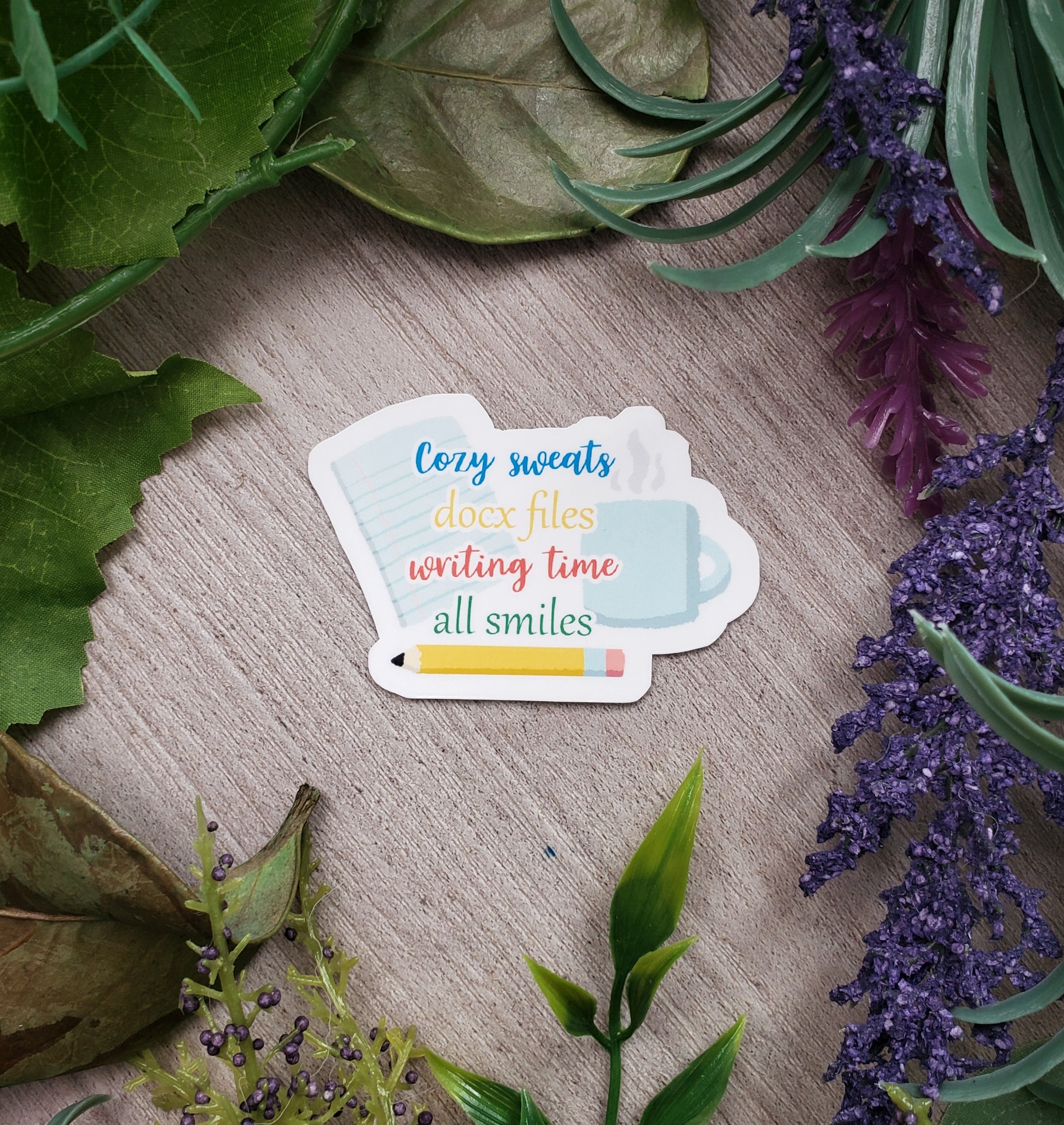 Writing Time, All Smiles Vinyl Sticker