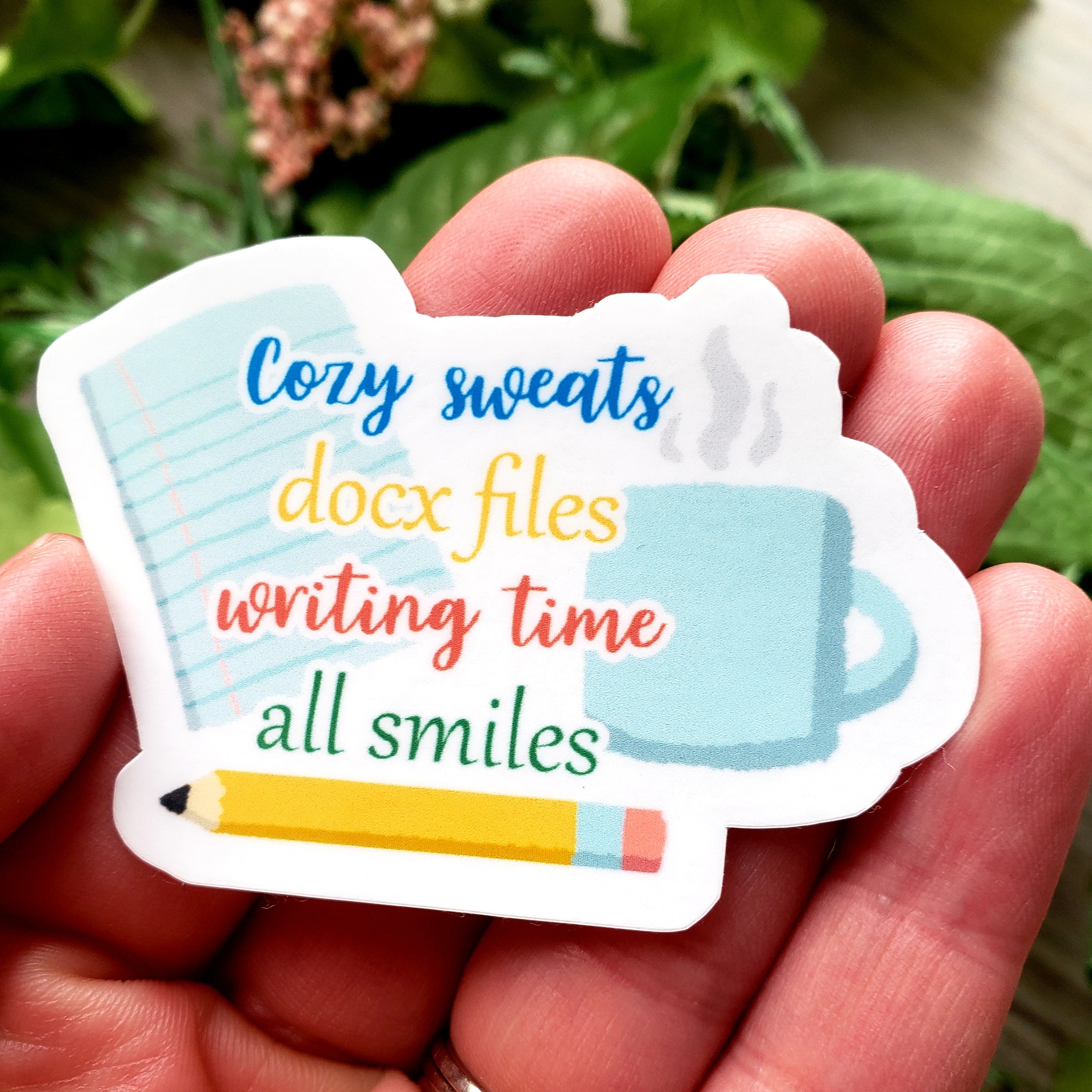 Writing Time, All Smiles Vinyl Sticker