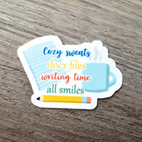 Writing Time, All Smiles Vinyl Sticker