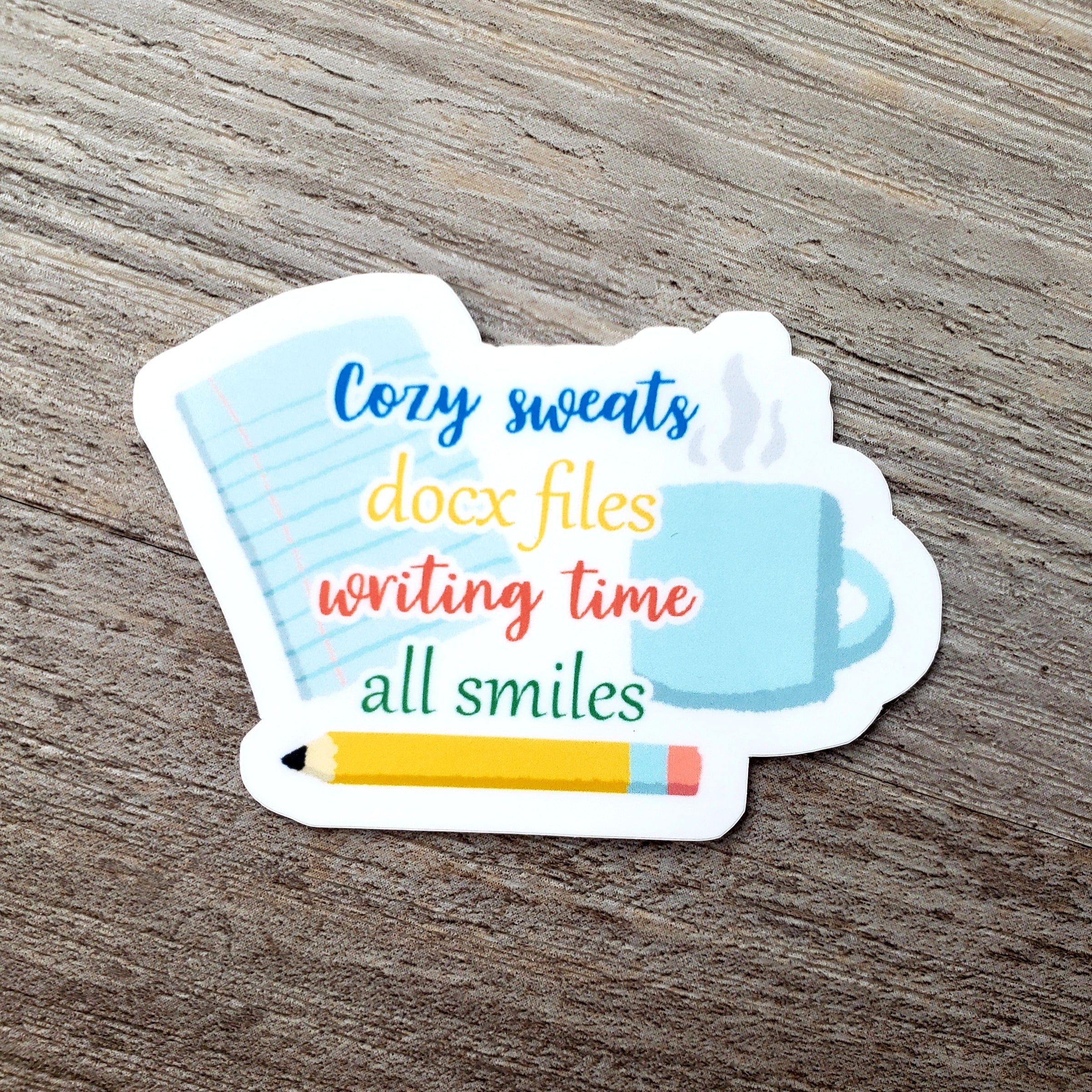 Writing Time, All Smiles Vinyl Sticker