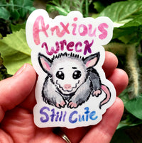 Anxious Opossum Vinyl Sticker