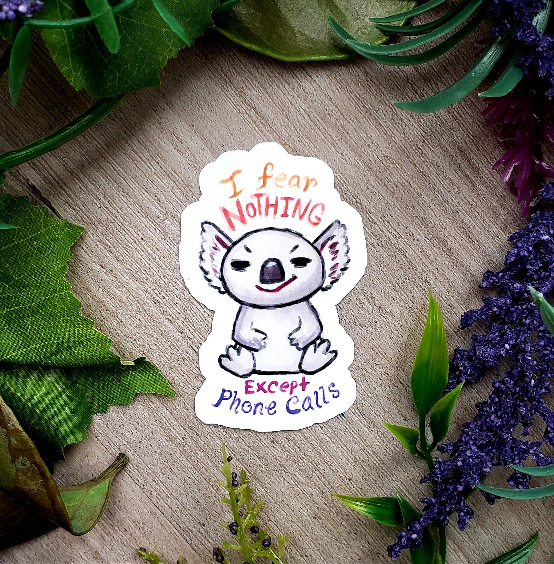 Anxious Koala Vinyl Sticker
