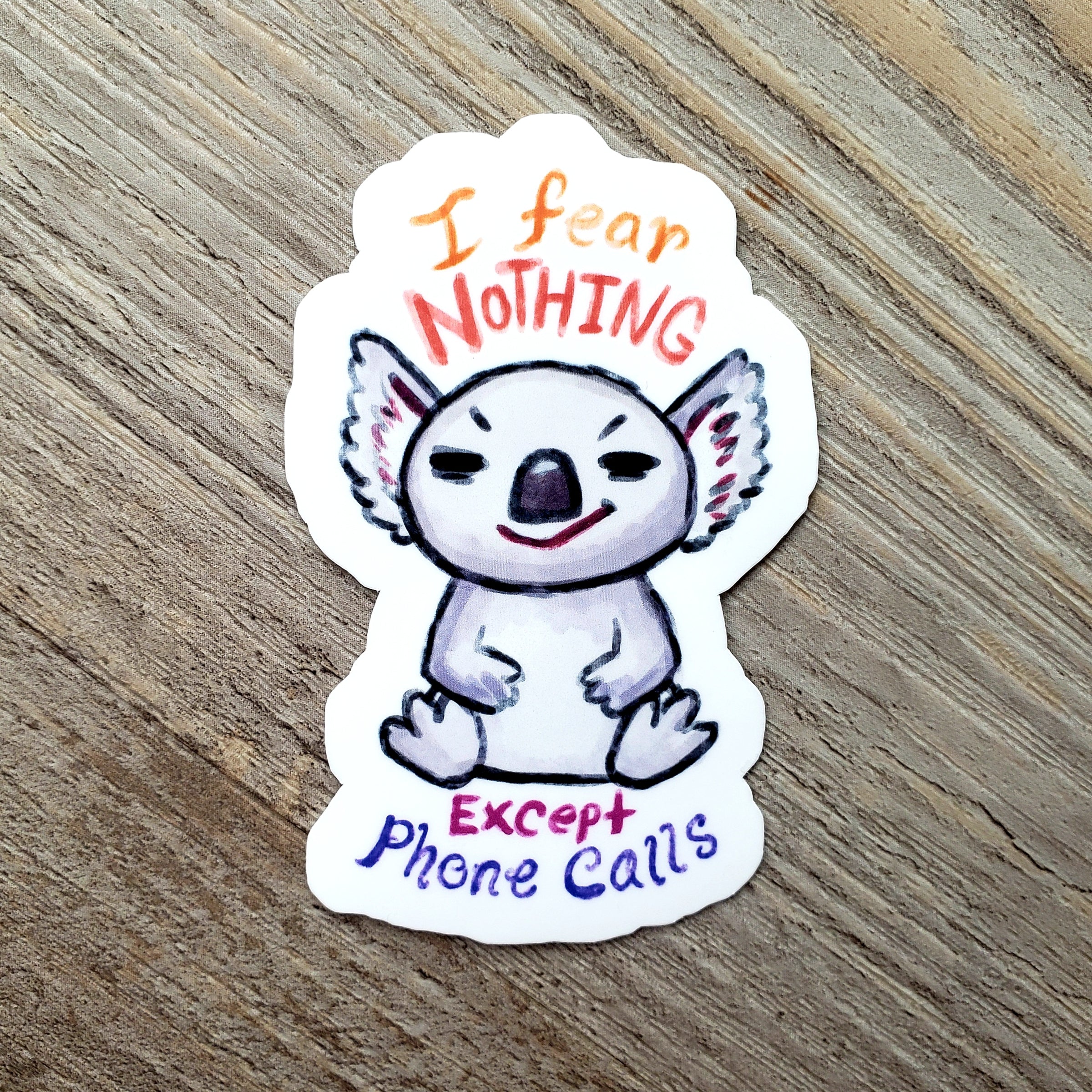 Anxious Koala Vinyl Sticker