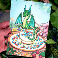 Tea with a Teacup Dragon Fine Art Print