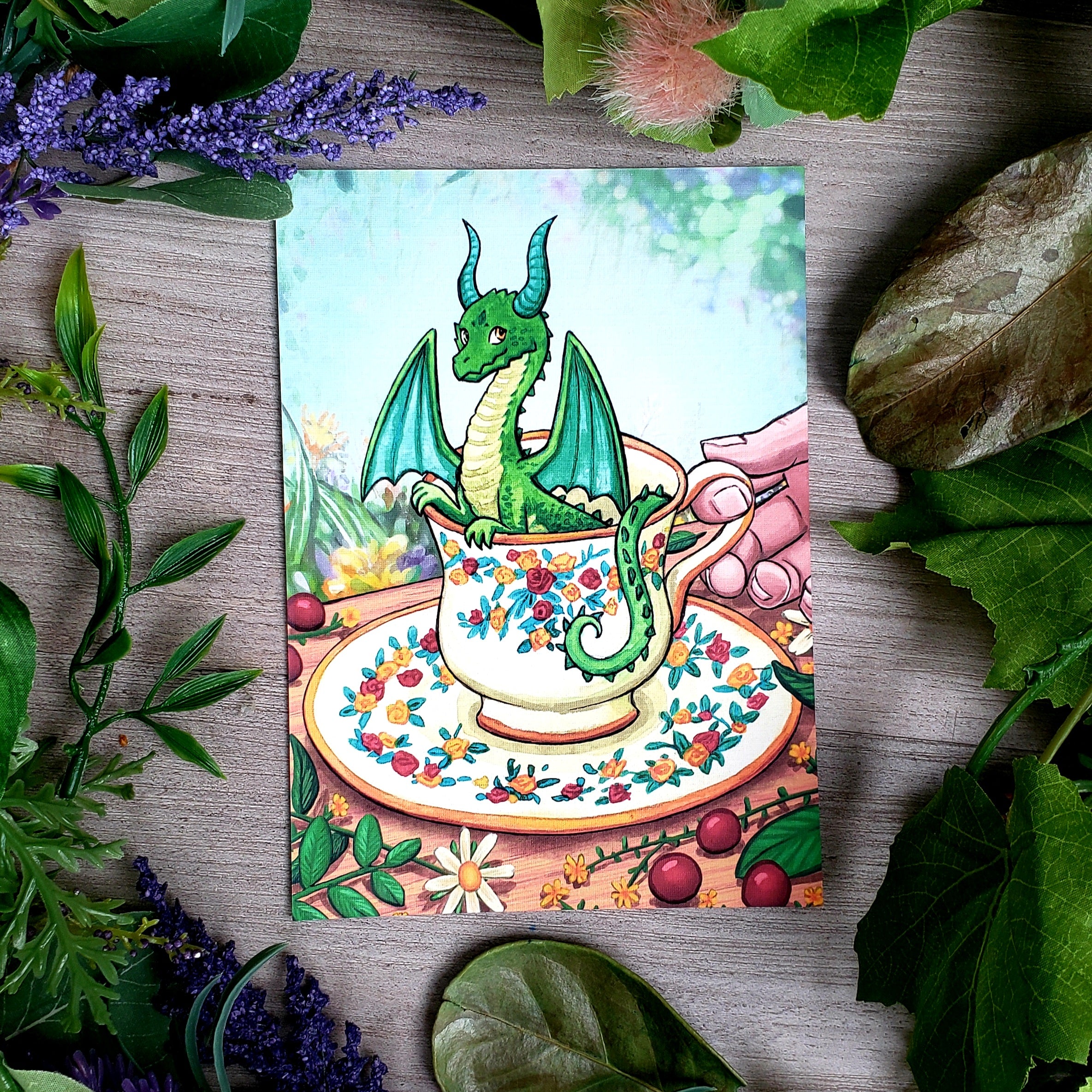 Tea with a Teacup Dragon Fine Art Print