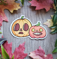 Old-fashioned Nervous Pumpkins Vinyl Sticker
