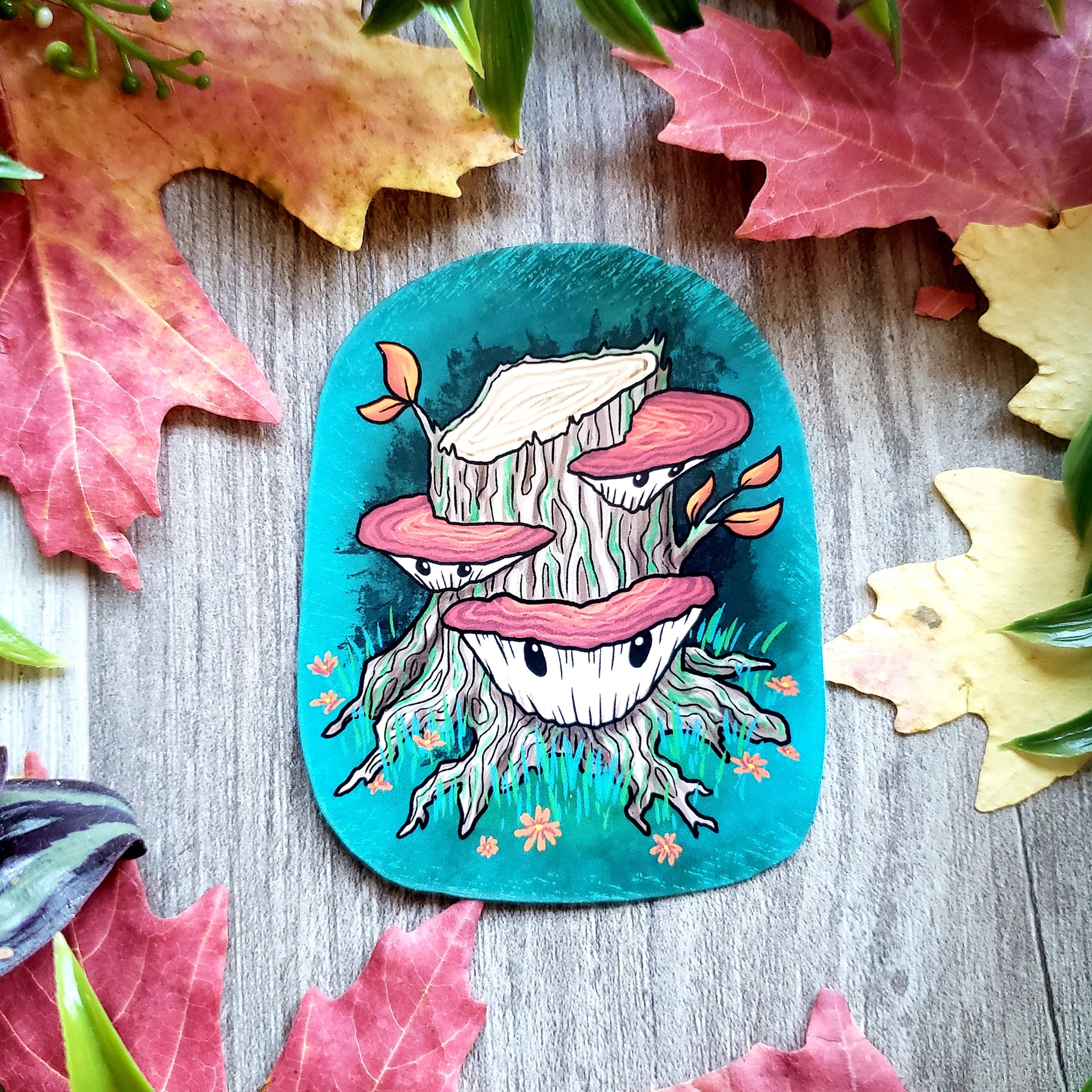 Turkey Tail Autumn Mushroom Vinyl Sticker