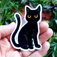 Vintage Halloween Black Cat Vinyl Sticker