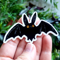 Vintage Halloween Black Bat Vinyl Sticker