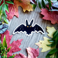 Vintage Halloween Black Bat Vinyl Sticker