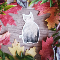 Vintage Halloween Cat Ghost Vinyl Sticker