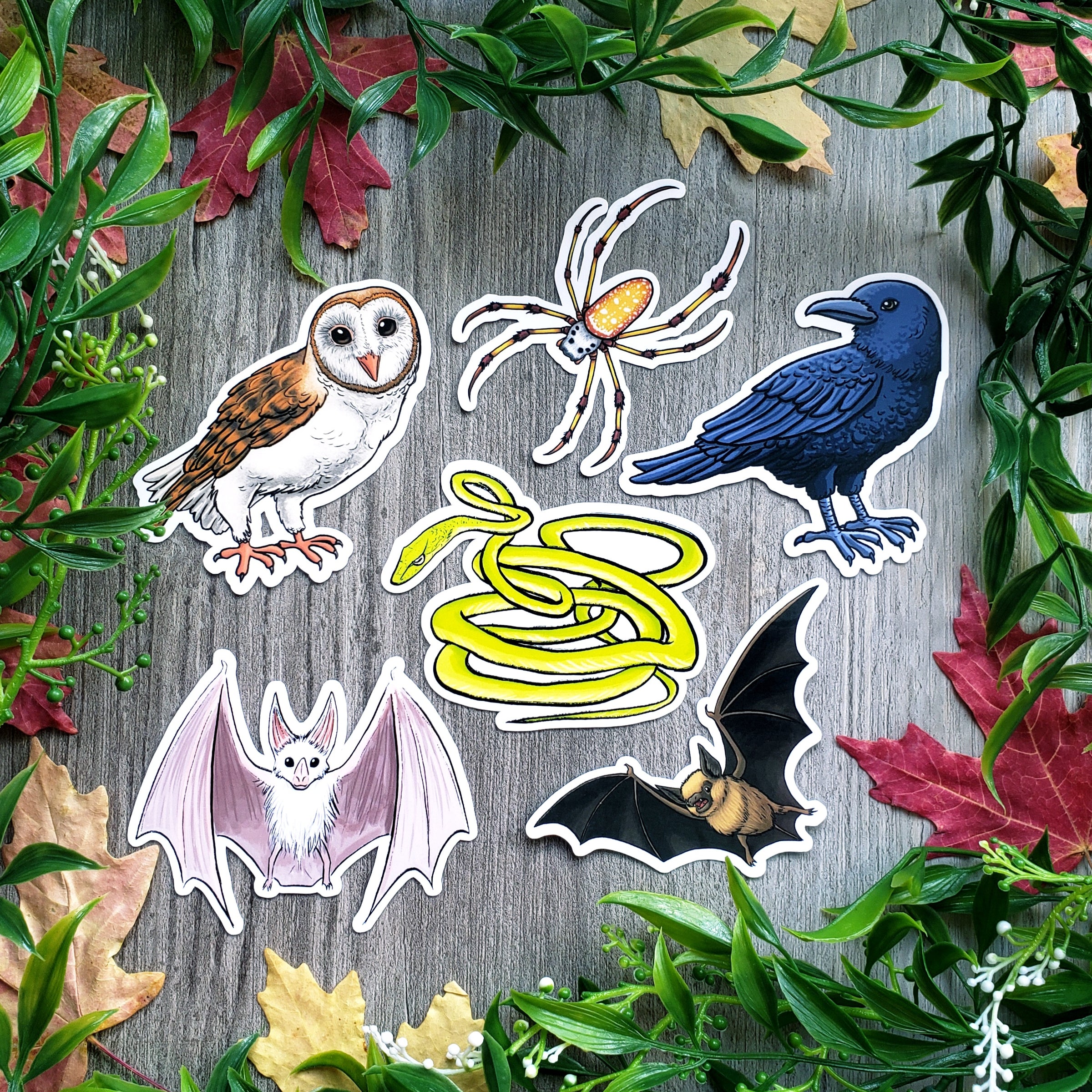 Spooky Animals Vinyl Sticker Set