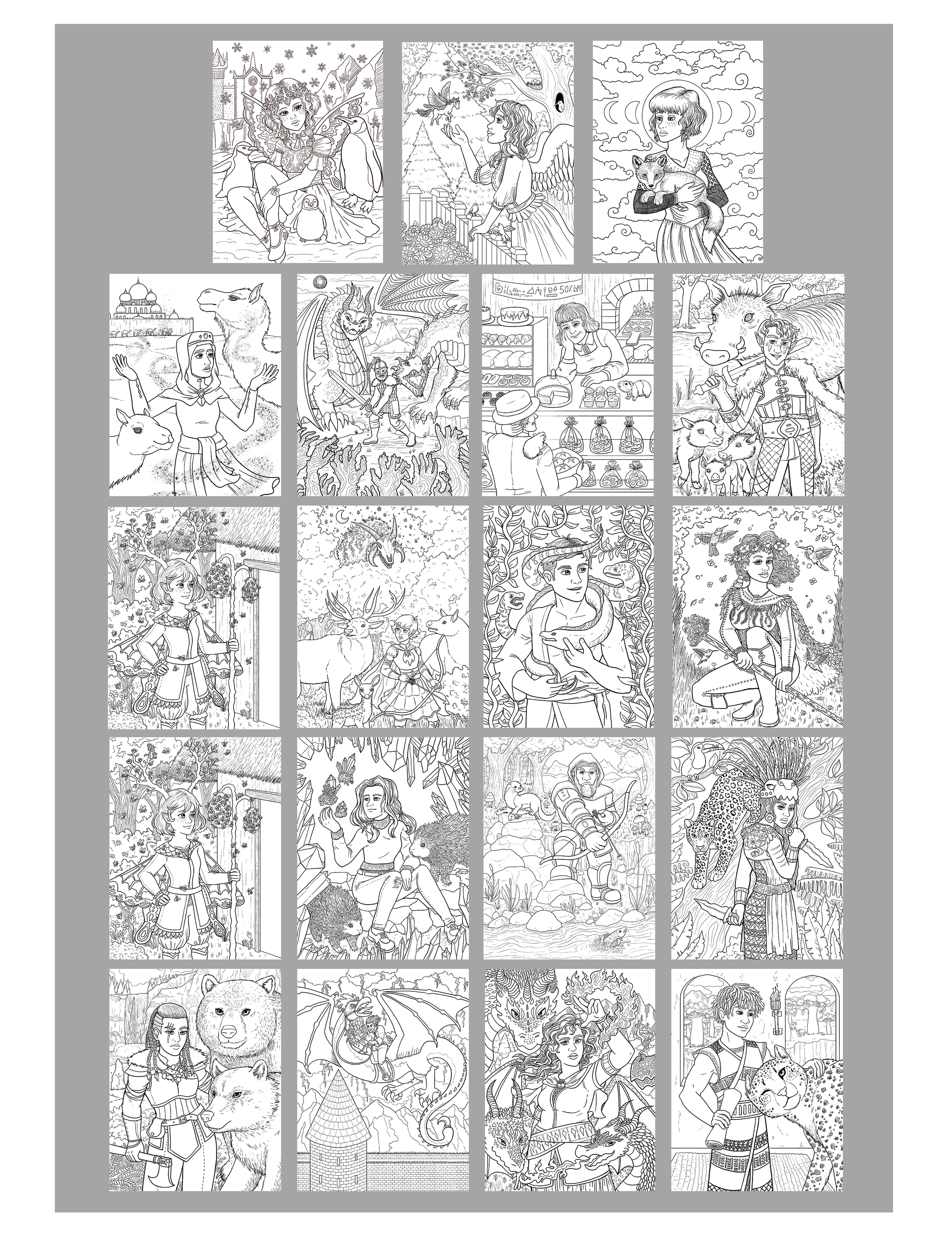 Animal Magica: A Fantasy Coloring Book, volume 2 paperback