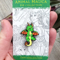 Green Dragon Hard Enamel Pin