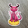 Tiny Coin Dragon Vinyl Sticker