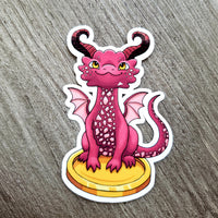 Tiny Coin Dragon Vinyl Sticker