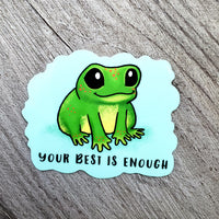 Positive Affirmation Frog Vinyl Sticker