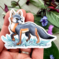 Gray Fox Vinyl Sticker