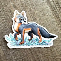 Gray Fox Vinyl Sticker