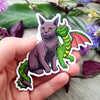 Dragon and Cat Vinyl Sticker