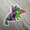 Dragon and Cat Vinyl Sticker