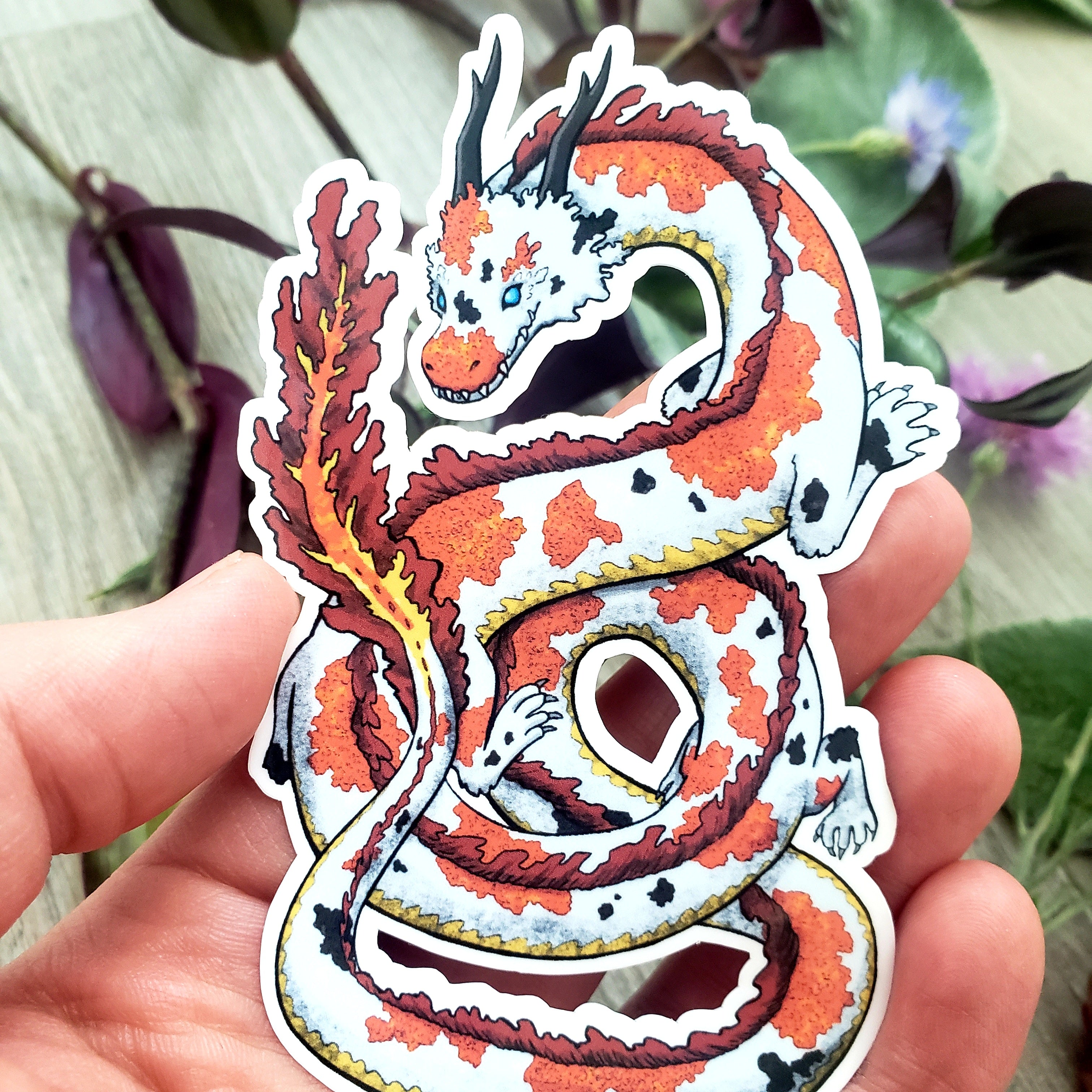 Fantasy Flying Dragon Aufkleber: Roter Deko-Aufkleber Mit Japanischem Design, 67x68 Cm, Selbstklebend Und Abziehbar