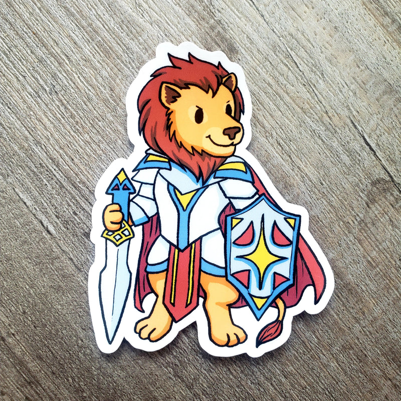 Lion Paladin- Animal Adventurer Vinyl Sticker