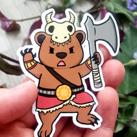 Barbarian Bear- Animal Adventurer Vinyl Sticker