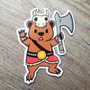 Barbarian Bear- Animal Adventurer Vinyl Sticker