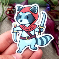 Raccoon Rogue- Animal Adventurer Vinyl Sticker