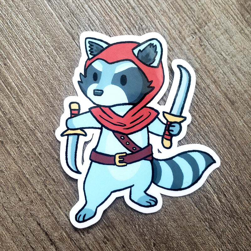 Raccoon Rogue- Animal Adventurer Vinyl Sticker