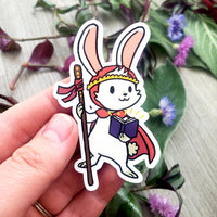 Bunny Cleric- Animal Adventurer Vinyl Sticker